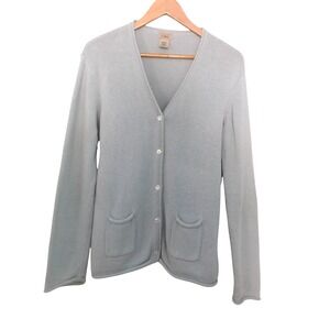 LL Bean Vintage Cardigan Silk Cotton‎ Classic Cozy Cottagecore Sweater Sz Large